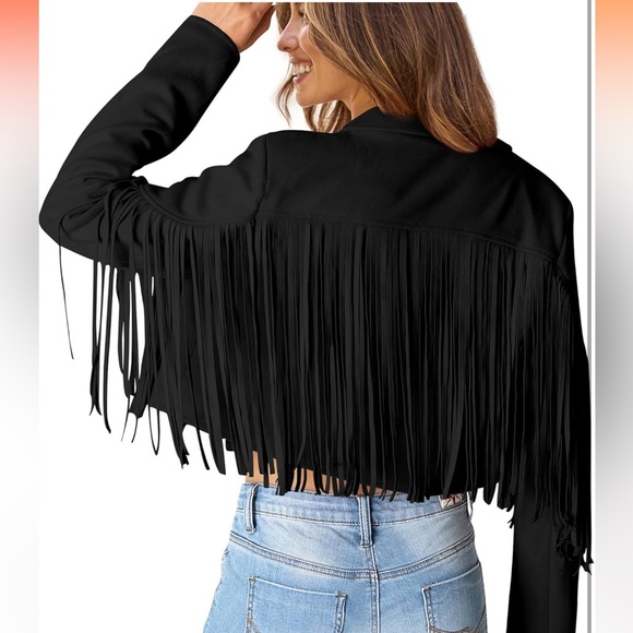 Black fringe jacket - Picture 2 of 4